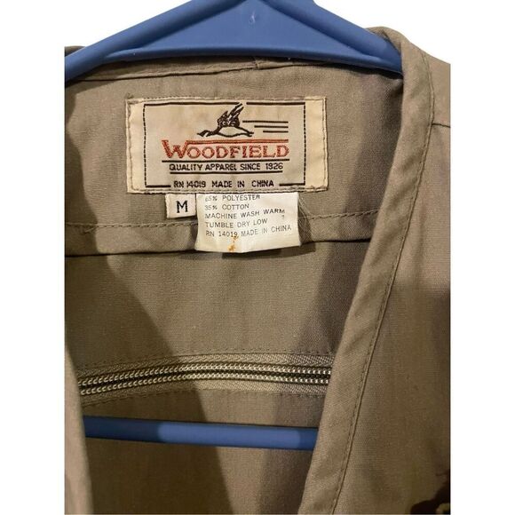 Vintage Woodfield Mens Beige Cargo Pockets Fishing Vest Size Medium - Picture 6 of 9